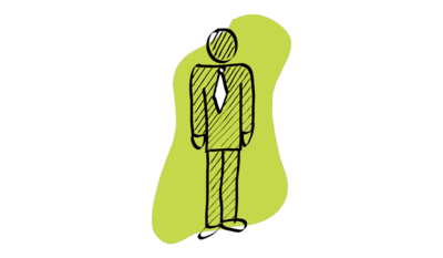 Icon für den Bereich Business Coaching bei Kompetenz Mensch – stilisierte grüne Figur im Anzug, symbolisiert Führung, Entwicklung und professionelle Begleitung durch Coaching.